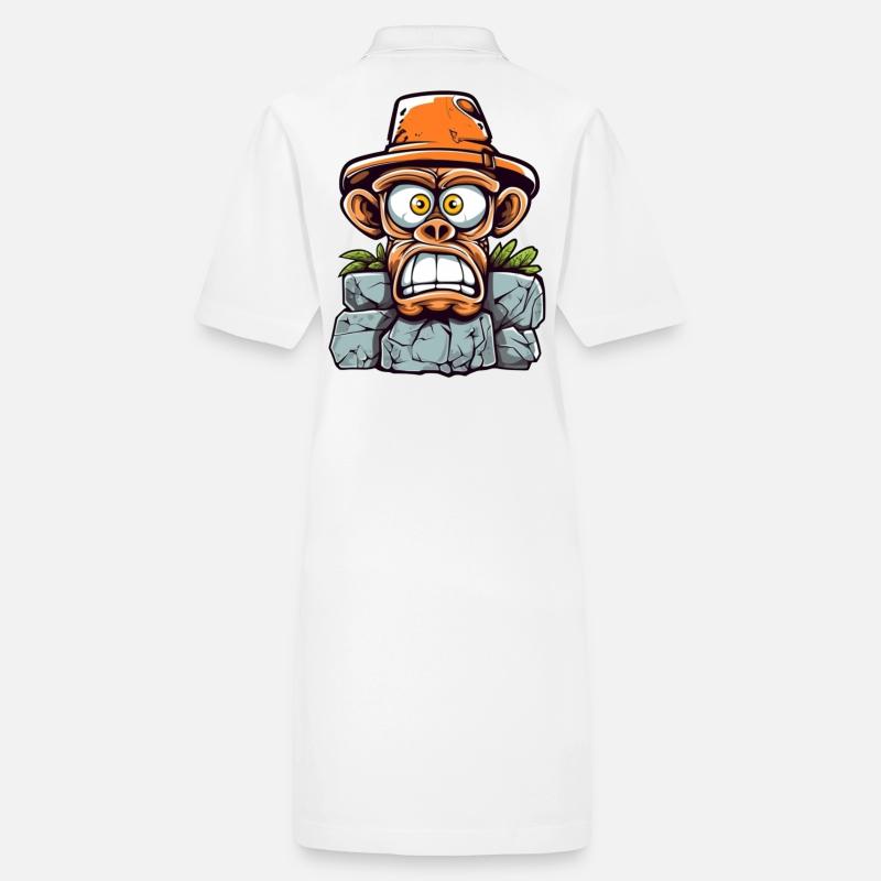 Adventurous monkey charm Stanley/Stella PAIGER Organic Women’s Polo Dress