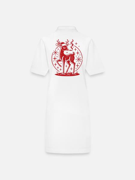 Entspannte Weihnachtsrentier Mama - Stanley/Stella Frauen Bio-Polokleid PAIGER - Weiß - Hinten