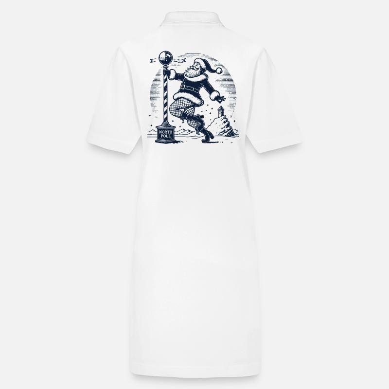 Funny Santa Claus Pole Dance Fun Stanley/Stella PAIGER Organic Women’s Polo Dress