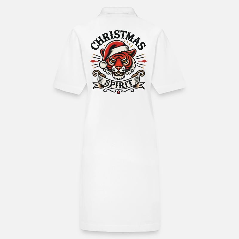 de Noël Tigre Style de tatouage vintage Robe polo bio PAIGER Stanley/Stella Femme