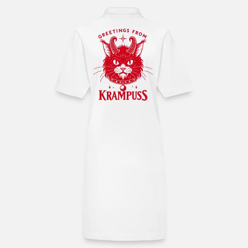 Grüße Vom Krampuss Mystische Krampus Katze Stanley/Stella Frauen Bio-Polokleid PAIGER