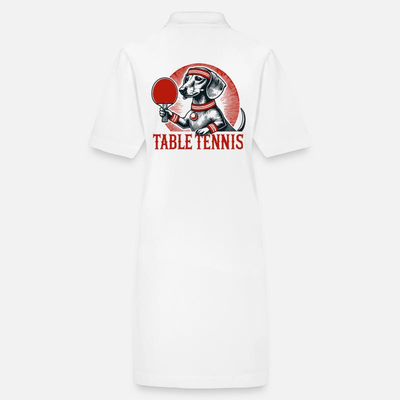 Rétro teckel chien tennis de table look Robe polo bio PAIGER Stanley/Stella Femme