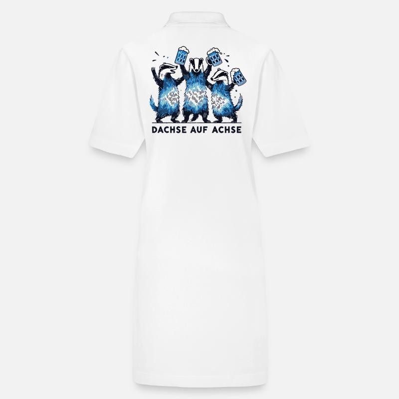 Dachse Auf Achse Party Freunde Crew Stanley/Stella Frauen Bio-Polokleid PAIGER
