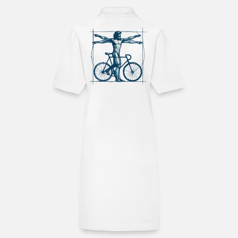 Bicycle Vitruvian Man Cyclist Art Stanley/Stella PAIGER Organic Women’s Polo Dress