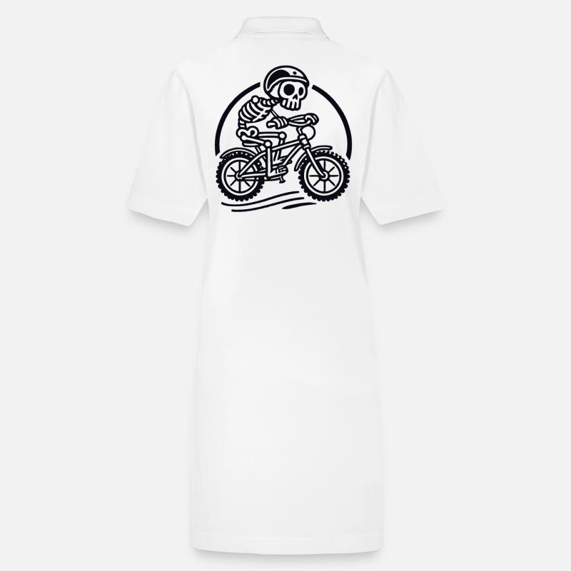 Skeleton Cyclist Retro Bicycle Adventure Stanley/Stella PAIGER Organic Women’s Polo Dress