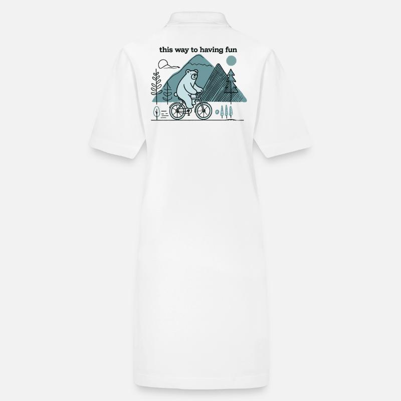 Fahrrad Spaß Bär Mountain Abenteurer Stanley/Stella Frauen Bio-Polokleid PAIGER