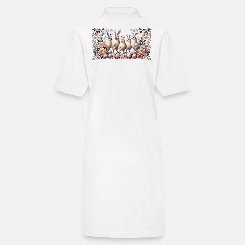 Easter Chickens Easter Bunny Chicken Retro Vintage Stanley/Stella PAIGER Organic Women’s Polo Dress