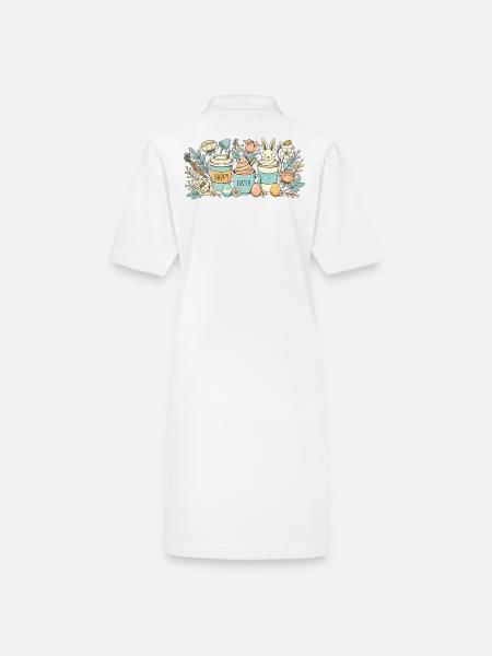 Tasse à café lapin de Pâques Latte Macchiato Pâques - Robe polo bio PAIGER Stanley/Stella Femme - blanc - Dos