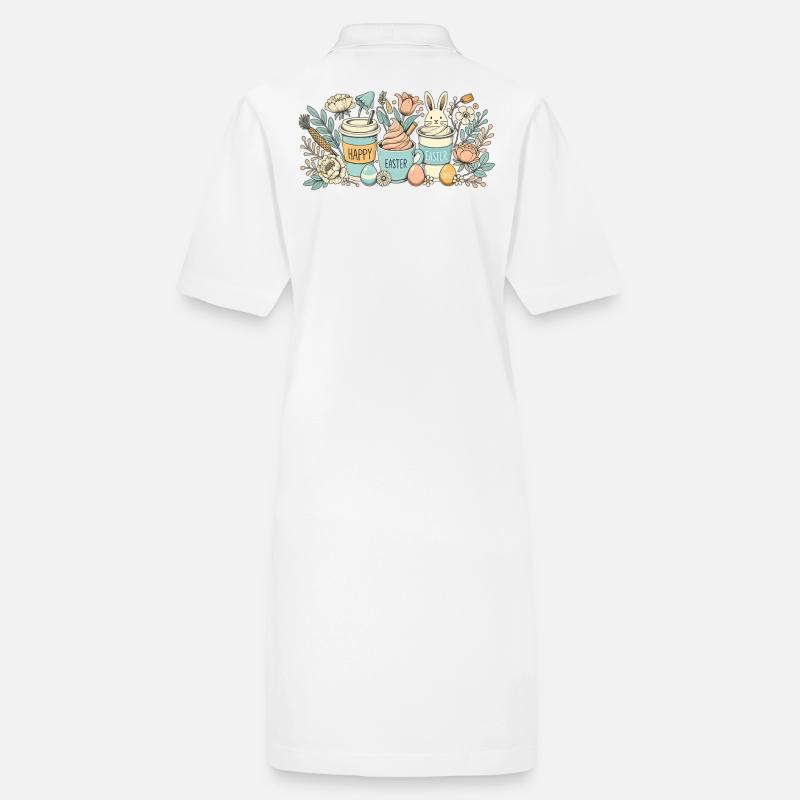 Easter Bunny Coffee Cup Latte Macchiato Easter Stanley/Stella PAIGER Organic Women’s Polo Dress