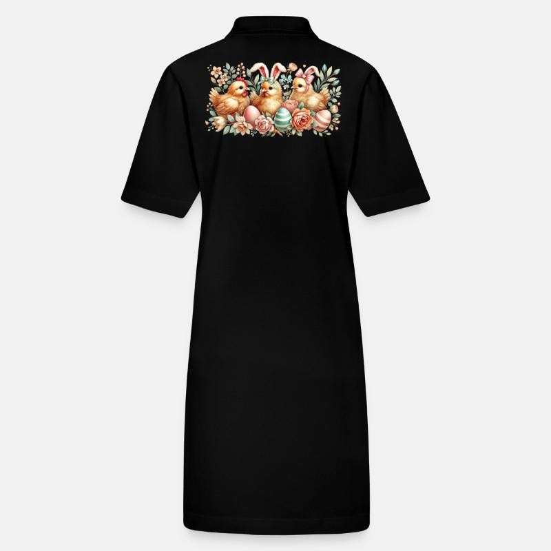 Easter Chick Vintage Retro Chickens Stanley/Stella PAIGER Organic Women’s Polo Dress