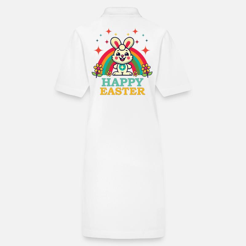 Esthétique rétro de Pâques Happy Bunny Robe polo bio PAIGER Stanley/Stella Femme