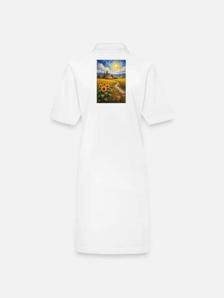 Sentier du tournesol dans le champ aurifère - Robe polo bio PAIGER Stanley/Stella Femme - blanc - Dos