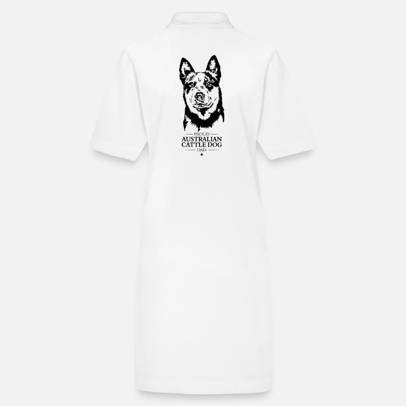 Australian Cattle Dog Dad Hunde Wilsigns Stanley/Stella Frauen Bio-Polokleid PAIGER