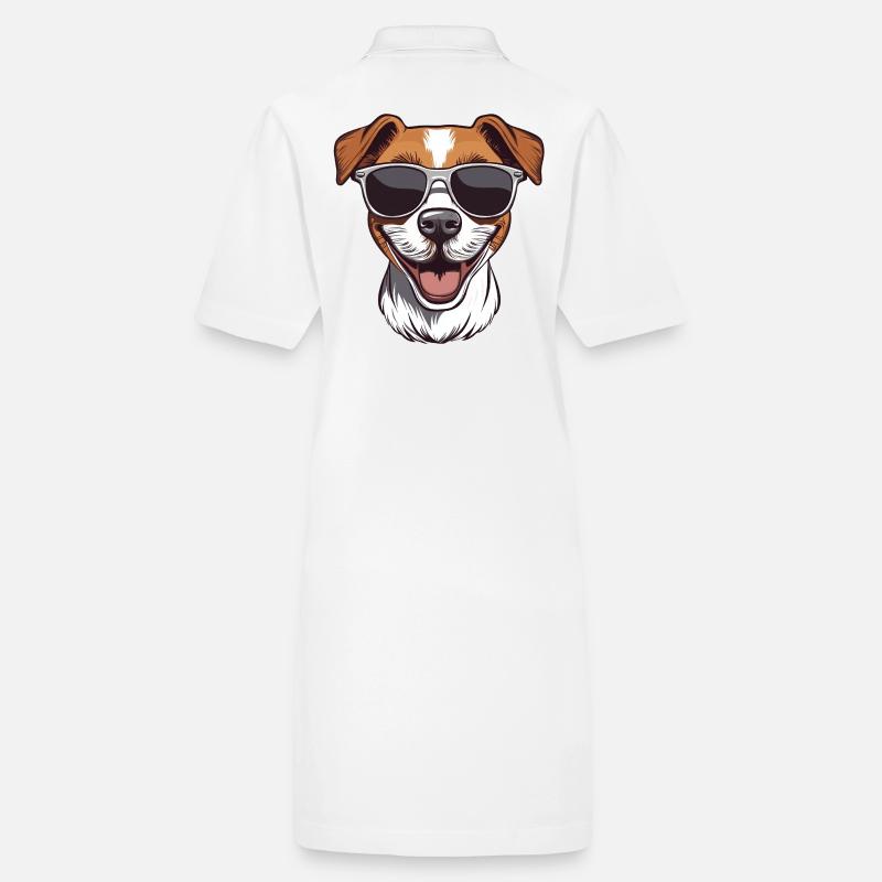 Cool happy Jack Russel Terrier avec des lunettes de soleil Robe polo bio PAIGER Stanley/Stella Femme