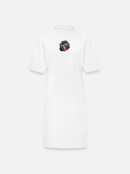 Motorisches Thema: Klassisch und Leistung - Stanley/Stella Frauen Bio-Polokleid PAIGER - Weiß - Hinten