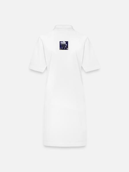 Schattenhafte Gefangene auf dem Friedhof - Stanley/Stella Frauen Bio-Polokleid PAIGER - Weiß - Hinten