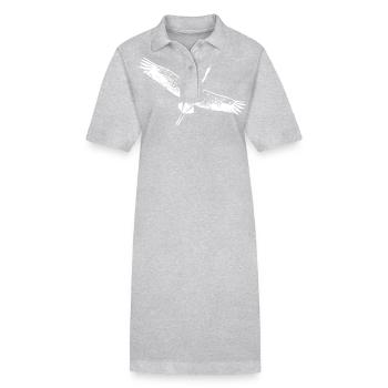 Reiher Vogel im Flug - Stanley/Stella Frauen Bio-Polokleid PAIGER - Grau meliert - Vorne