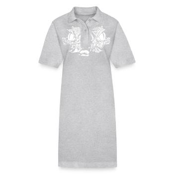 Alligator Lizards Crocodile Reptiles Head - Stanley/Stella PAIGER Organic Women’s Polo Dress - heather grey - Front