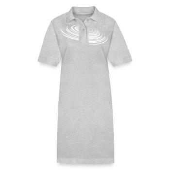 Géométrie spirale - galaxie spirale circulaire - Robe polo bio PAIGER Stanley/Stella Femme - gris chiné - Devant