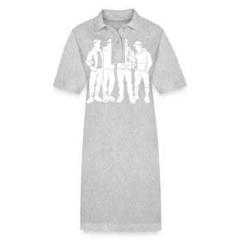 Gruppe Junggesellenabschied Team - Stanley/Stella Frauen Bio-Polokleid PAIGER - Grau meliert - Vorne