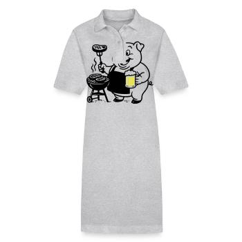 Porc Griller Bière - Robe polo bio PAIGER Stanley/Stella Femme - gris chiné - Devant