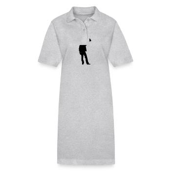 Silhouette ivre - Robe polo bio PAIGER Stanley/Stella Femme - gris chiné - Devant
