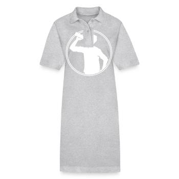 Drinker Beer Silhouette - Stanley/Stella PAIGER Organic Women’s Polo Dress - heather grey - Front