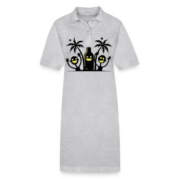 L’équipe de la Palm Party - Robe polo bio PAIGER Stanley/Stella Femme - gris chiné - Devant