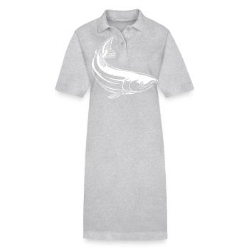 Vector Fisch Motiv - Stanley/Stella Frauen Bio-Polokleid PAIGER - Grau meliert - Vorne