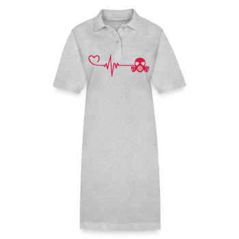 Masque à gaz Pulse Heart Love - Robe polo bio PAIGER Stanley/Stella Femme - gris chiné - Devant