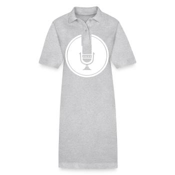 Icône du microphone du podcast - Robe polo bio PAIGER Stanley/Stella Femme - gris chiné - Devant