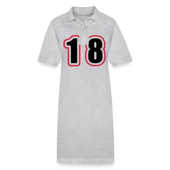 18 Zahl College - Stanley/Stella Frauen Bio-Polokleid PAIGER - Grau meliert - Vorne