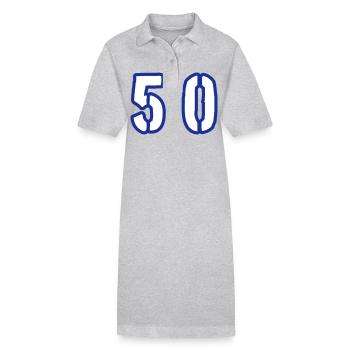 Symbole de 50 chiffres - Robe polo bio PAIGER Stanley/Stella Femme - gris chiné - Devant