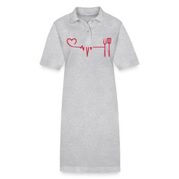 Grillzange Grillen Puls herzschlag liebe - Stanley/Stella Frauen Bio-Polokleid PAIGER - Grau meliert - Vorne
