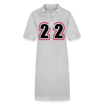 22 Nombre Collège - Robe polo bio PAIGER Stanley/Stella Femme - gris chiné - Devant