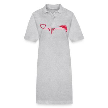 Perceuse Pulse Coeur Amour - Robe polo bio PAIGER Stanley/Stella Femme - gris chiné - Devant
