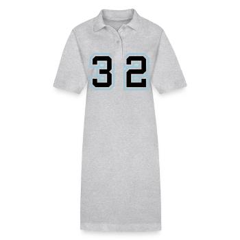 32 Symbole numérique - Robe polo bio PAIGER Stanley/Stella Femme - gris chiné - Devant