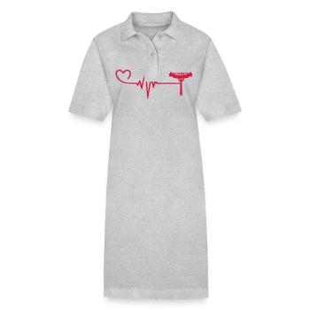 Currywurst Fleisch Puls herzschlag liebe - Stanley/Stella Frauen Bio-Polokleid PAIGER - Grau meliert - Vorne