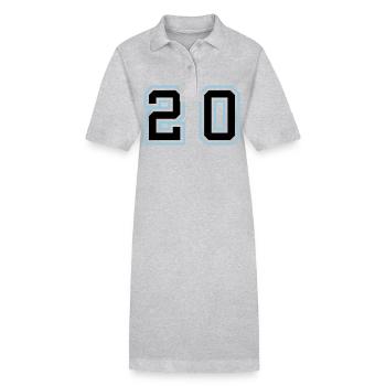 Symbole de 20 chiffres - Robe polo bio PAIGER Stanley/Stella Femme - gris chiné - Devant