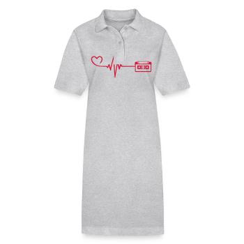 Kassette Puls Herz Liebe - Stanley/Stella Frauen Bio-Polokleid PAIGER - Grau meliert - Vorne