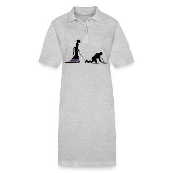 Hochzeit Brautpaar Leine - Stanley/Stella Frauen Bio-Polokleid PAIGER - Grau meliert - Vorne