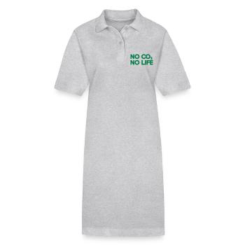 NO CO2 NO LIFE - Stanley/Stella PAIGER Organic Women’s Polo Dress - heather grey - Front