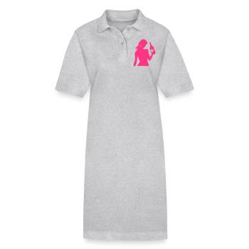 Woman Party Silhouette Drink - Stanley/Stella PAIGER Organic Women’s Polo Dress - heather grey - Front