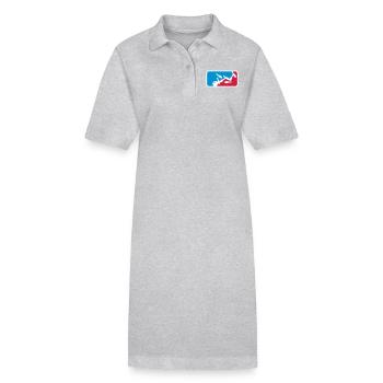 sport design treffer bowling pins umwerfen strike - Stanley/Stella Frauen Bio-Polokleid PAIGER - Grau meliert - Vorne