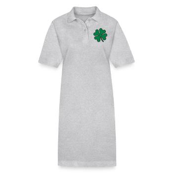 Trèfle - Feuille de trèfle - Robe polo bio PAIGER Stanley/Stella Femme - gris chiné - Devant