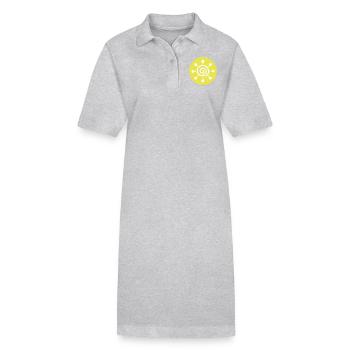 Icône du soleil - Robe polo bio PAIGER Stanley/Stella Femme - gris chiné - Devant