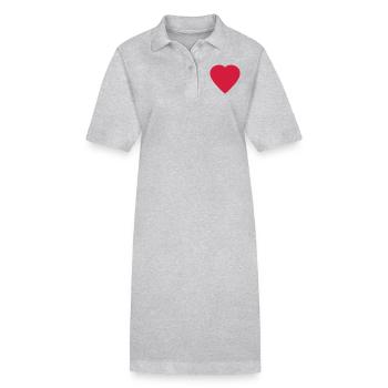Rotes Herz Liebe - Stanley/Stella Frauen Bio-Polokleid PAIGER - Grau meliert - Vorne