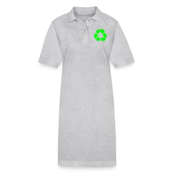 Recycling,Mülltrennung,Kreis,Zirkel,Müll,Plastik, - Stanley/Stella Frauen Bio-Polokleid PAIGER - Grau meliert - Vorne