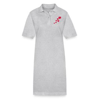 Herzen - Stanley/Stella Frauen Bio-Polokleid PAIGER - Grau meliert - Vorne