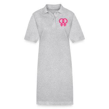 lesbian sign - Robe polo bio PAIGER Stanley/Stella Femme - gris chiné - Devant